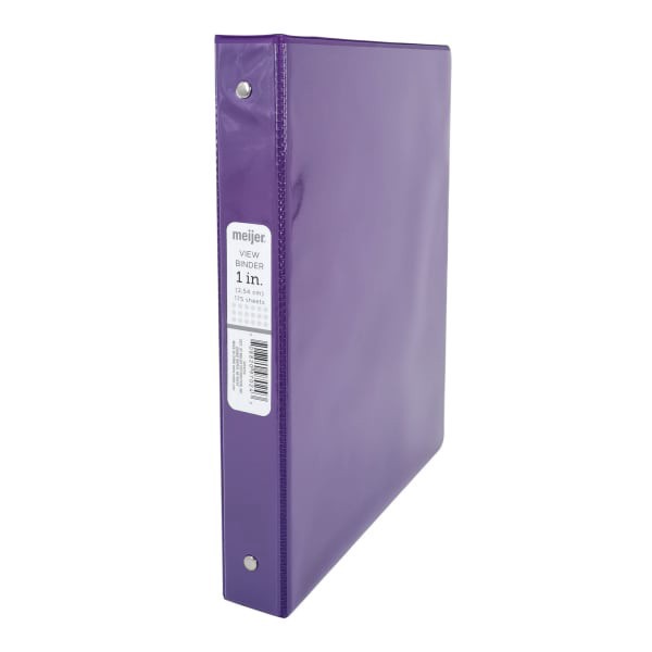 slide 4 of 5, Meijer 1'' Purple Economy View Binder, 11.5 in