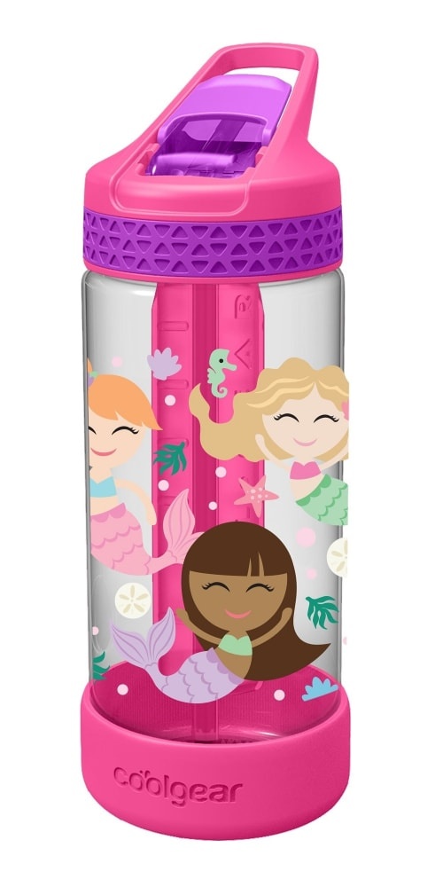 slide 1 of 1, Cool Gear Graphic System Bottle - Pink Mermaids, 16 oz