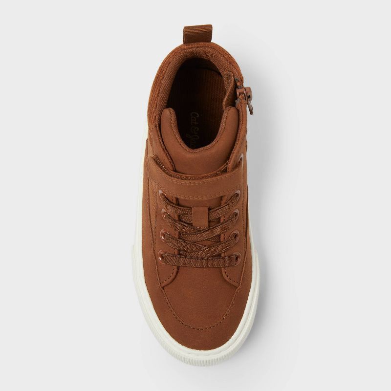 slide 3 of 4, Kids' Robert Sneaker Boots - Cat & Jack™ Cognac 6: Zipper, Hook & Loop, Padded Collar, 1 ct