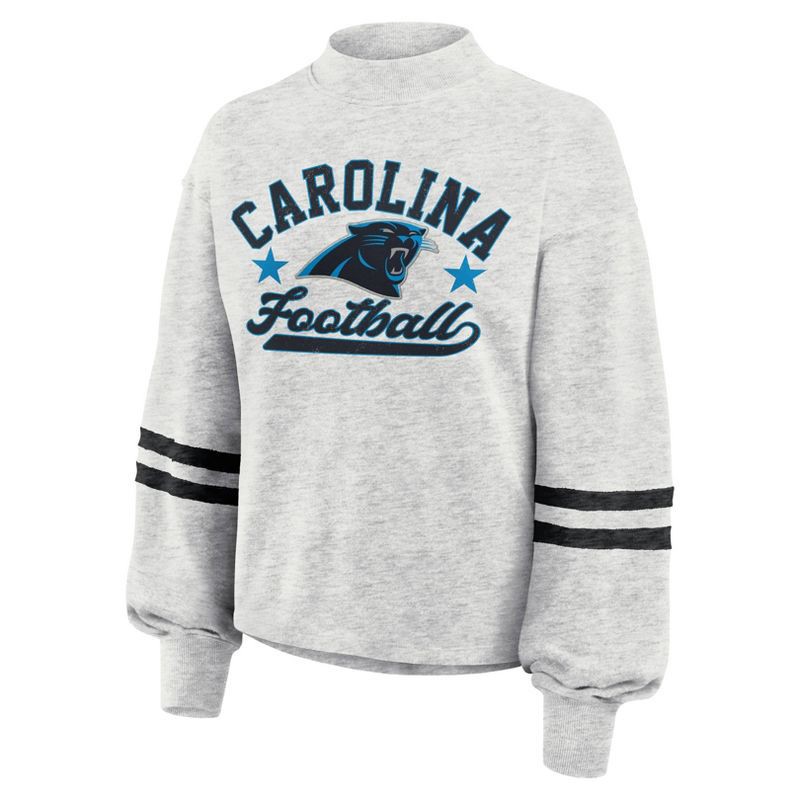 slide 3 of 4, NFL Carolina Panthers Women's Oatmeal Heather Crew Neck - M, 1 ct