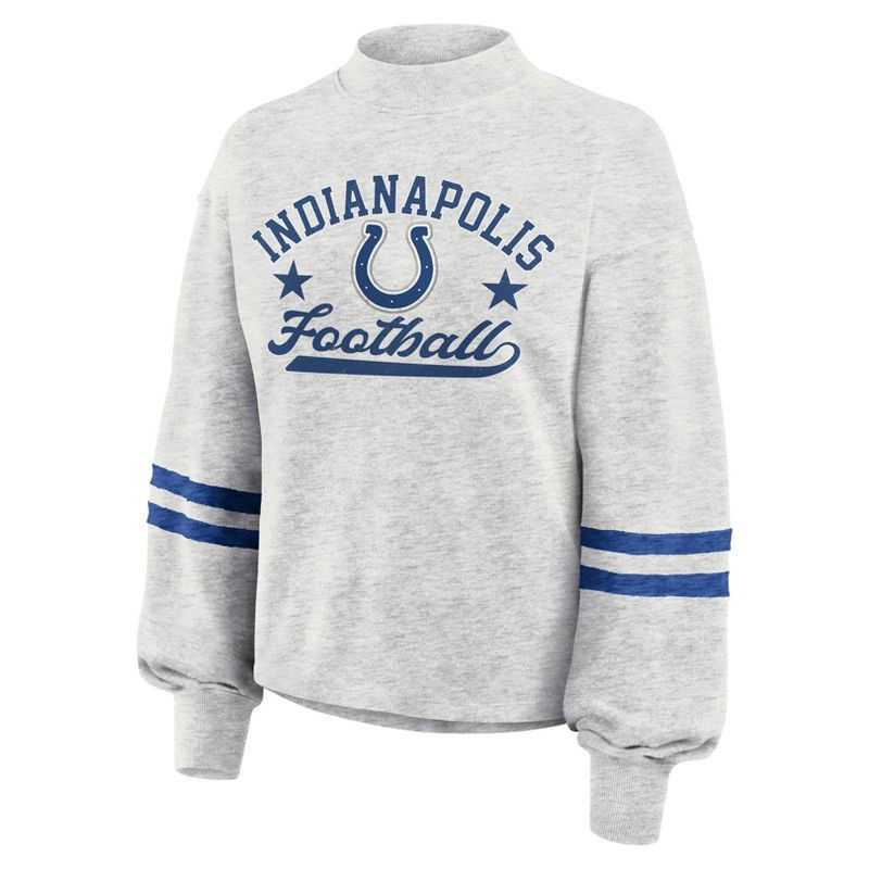 slide 2 of 4, NFL Indianapolis Colts Women's Oatmeal Heather Crew Neck - M, 1 ct