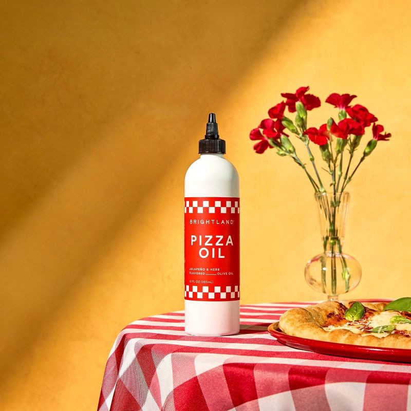 slide 5 of 6, Brightland Jalapeno and Herb Flavored Pizza Oil - 12 fl oz, 12 fl oz