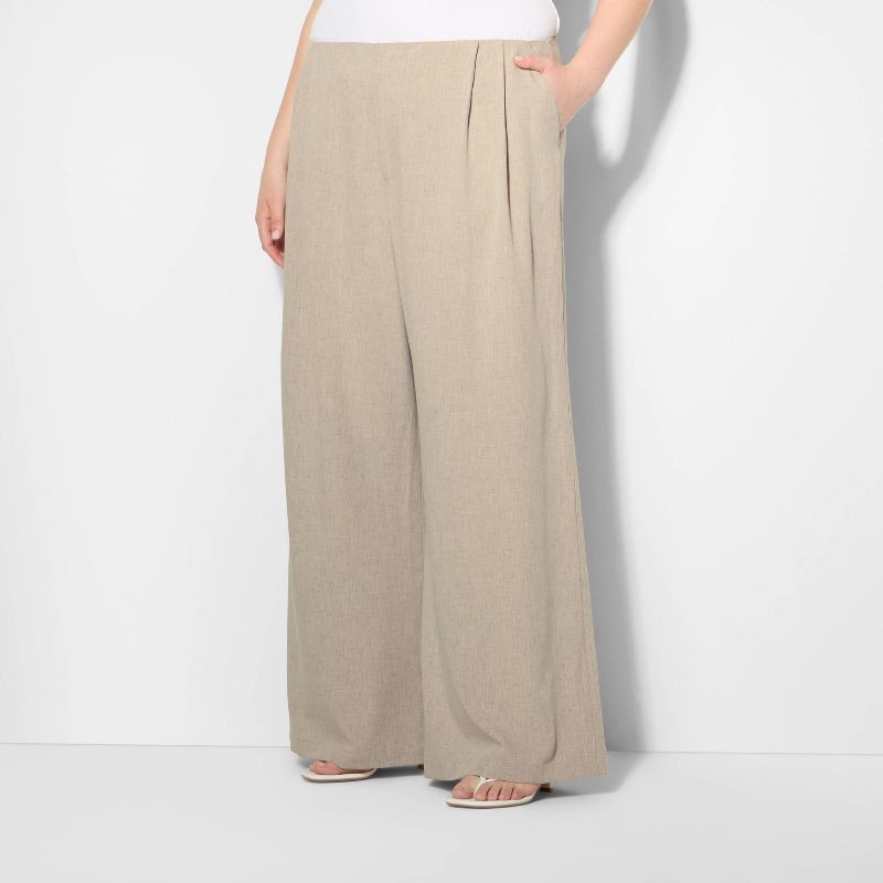 slide 2 of 3, Women's Linen Trousers - Wild Fable™ Beige 17, 1 ct