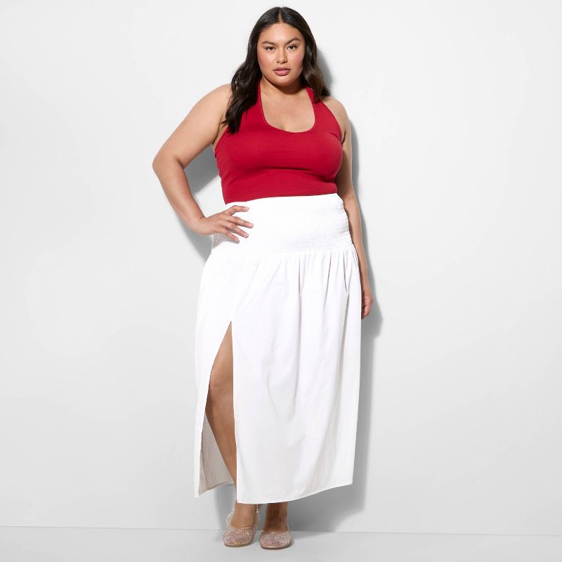Women's Smocked Waist Maxi Skirt - Wild Fable™ White XXL 1 ct | shipt