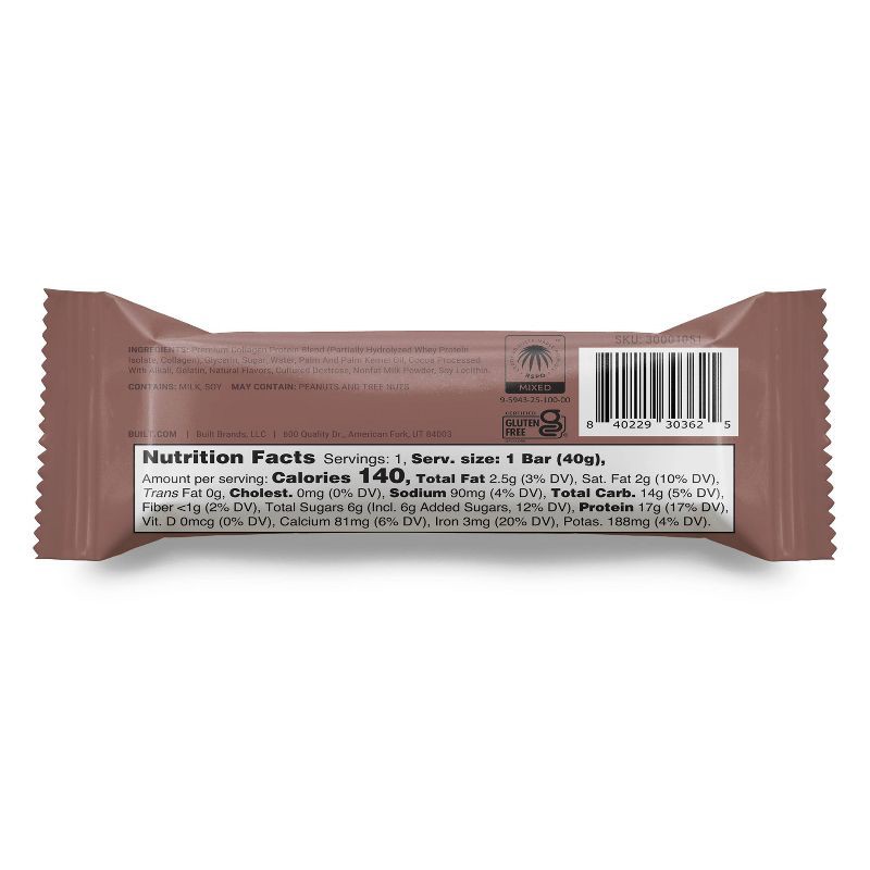 slide 2 of 3, Built Bar Brownie Batter Puff Protein Bars - 17g Protein - 1.41oz, 17 gram, 1.41 oz