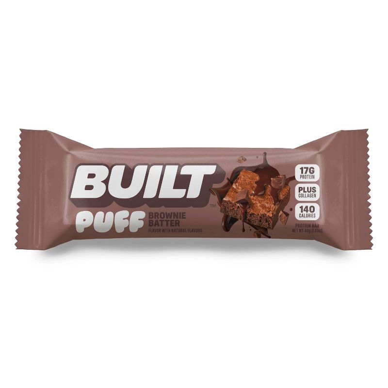 slide 1 of 3, Built Bar Brownie Batter Puff Protein Bars - 17g Protein - 1.41oz, 17 gram, 1.41 oz