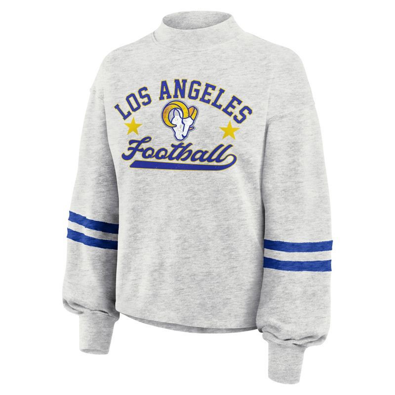 slide 2 of 4, NFL Los Angeles Rams Women's Oatmeal Heather Crew Neck - L, 1 ct