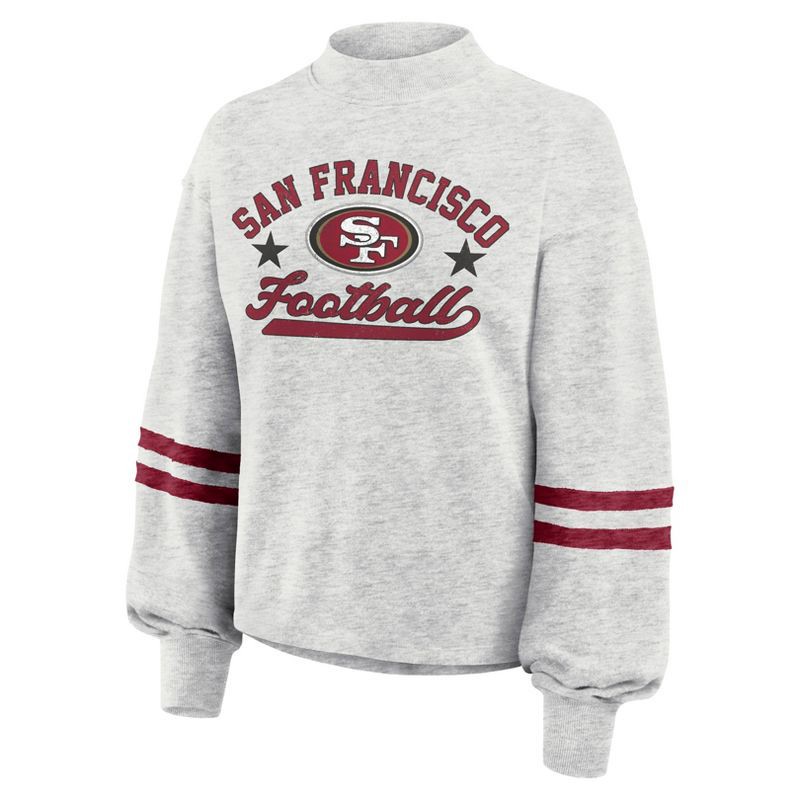 slide 2 of 5, NFL San Francisco 49ers Women's Oatmeal Heather Crew Neck - L, 1 ct