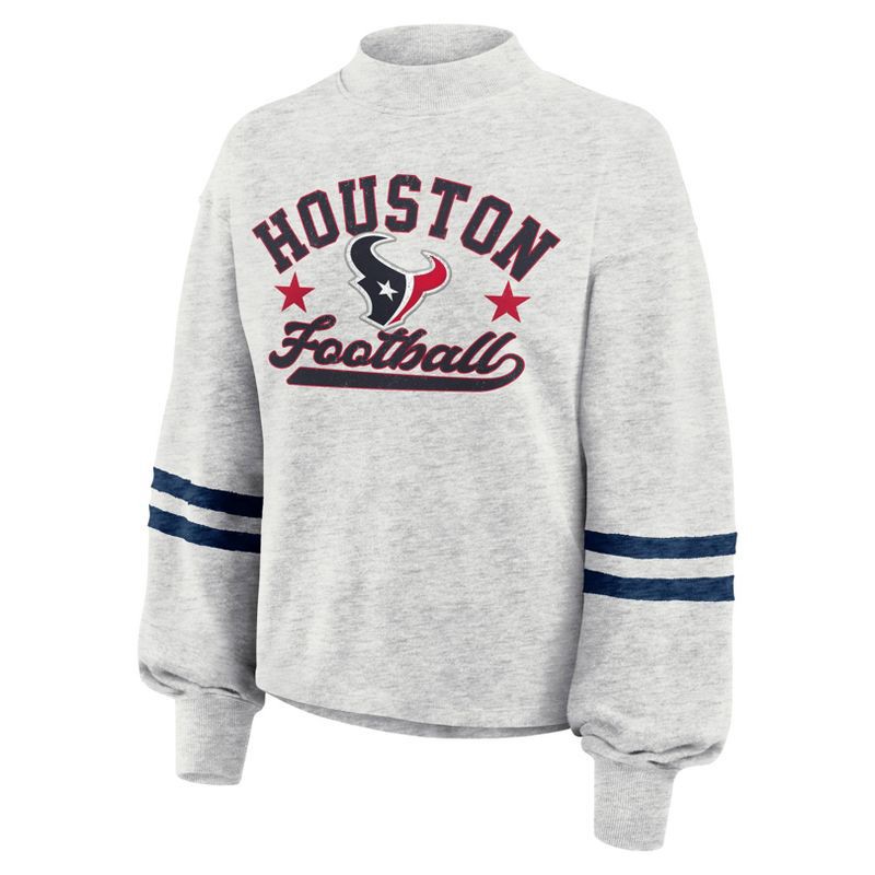 slide 2 of 4, NFL Houston Texans Women's Oatmeal Heather Crew Neck - XL, 1 ct