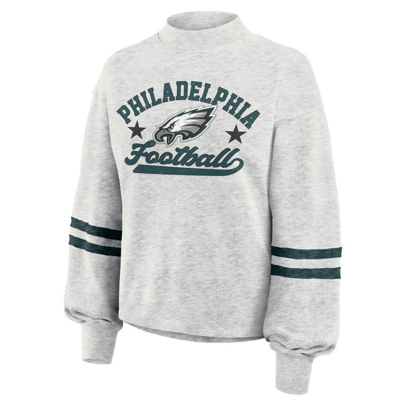 slide 2 of 3, NFL Philadelphia Eagles Women's Oatmeal Heather Crew Neck - XL, 1 ct