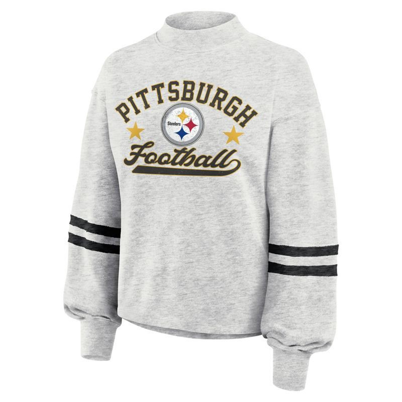 slide 2 of 4, NFL Pittsburgh Steelers Women's Oatmeal Heather Crew Neck - XL, 1 ct
