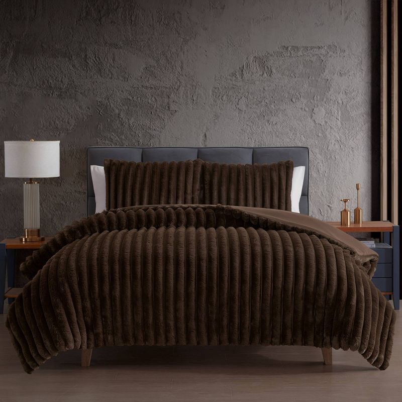 slide 2 of 6, Hallmart Collectibles 3pc Queen Comforter Set Brown, 3 ct