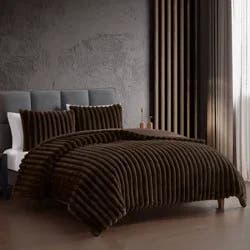 Hallmart Collectibles 3pc Queen Comforter Set Brown