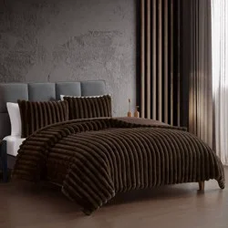 Hallmart Collectibles 3pc King Comforter Set Brown