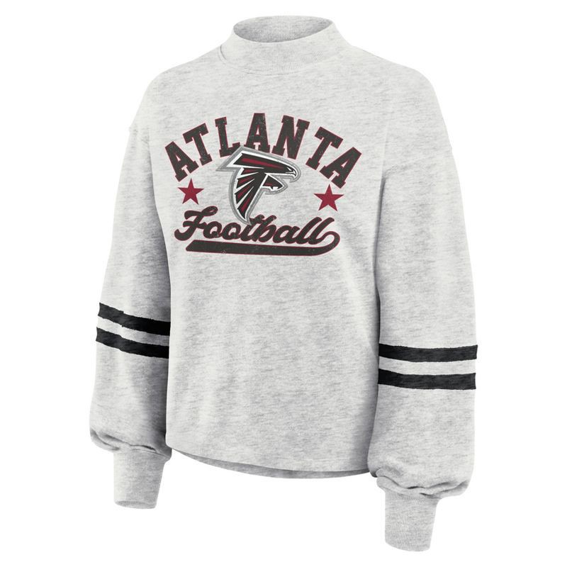 slide 2 of 4, NFL Atlanta Falcons Women's Oatmeal Heather Crew Neck - XXL, 1 ct
