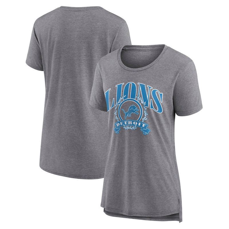slide 3 of 3, NFL Detroit Lions Women's Heather Short Sleeve Tri-Blend T-Shirt - L, 1 ct