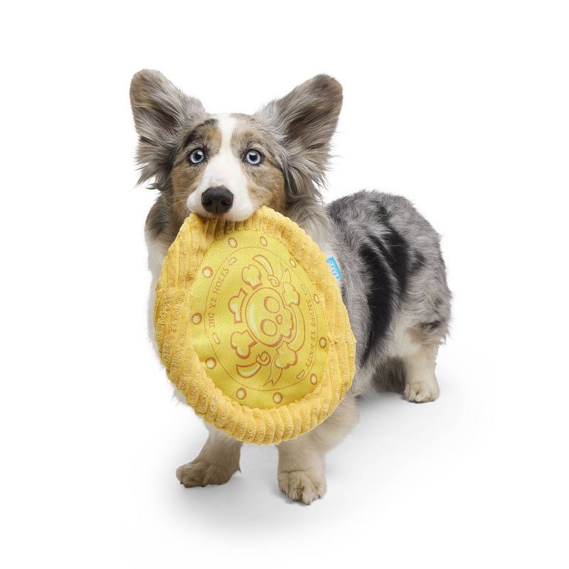 slide 4 of 6, BARK Sniffin Booty Golden Dogbloon Dog Flying Disc Plush Toy, 1 ct