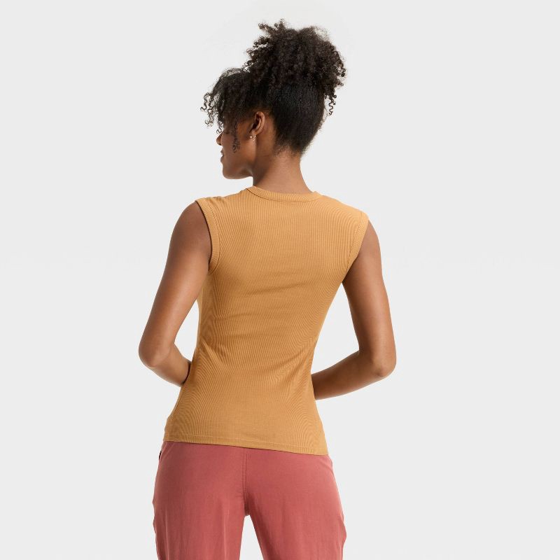 slide 2 of 3, Women's Ribbed Muscle Tank Top - A New Day™ Brown XL, 1 ct