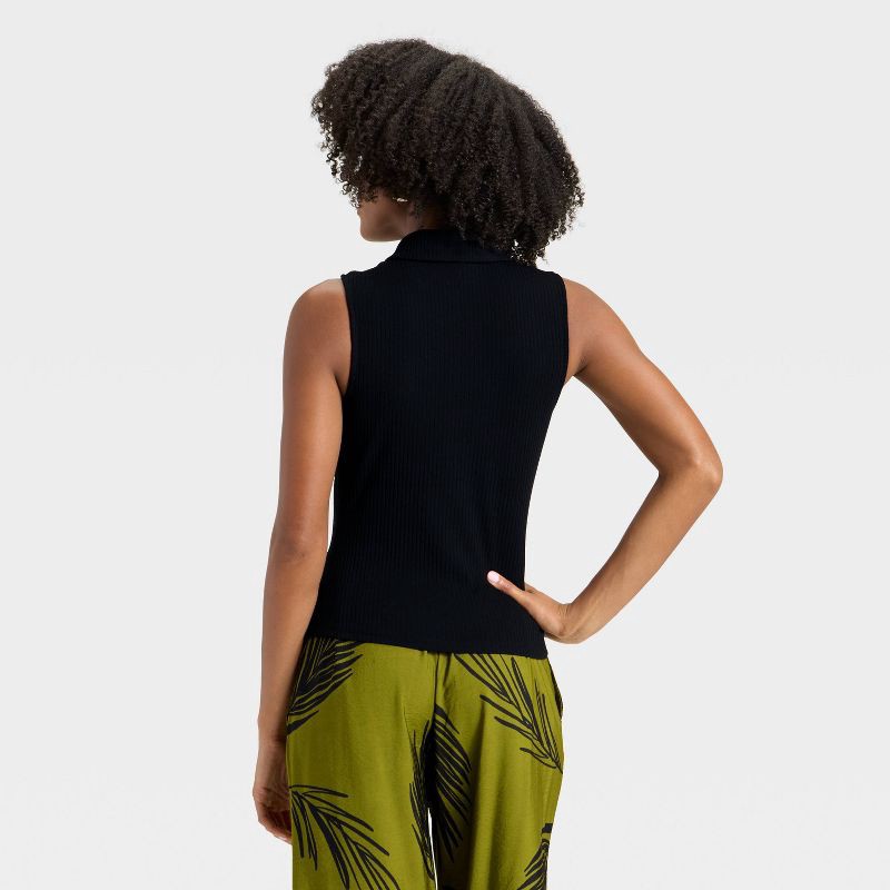 slide 2 of 4, Women's Ribbed Tank Top - A New Day™ Black L, 1 ct
