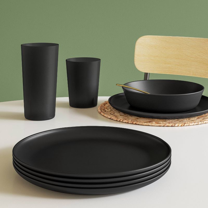 slide 2 of 3, 49.5 fl oz Dinner Bowl Black - Room Essentials™, 49.5 fl oz
