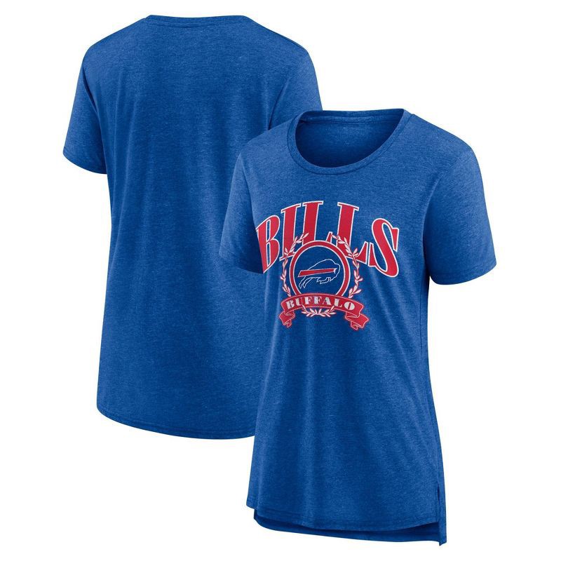 slide 3 of 3, NFL Buffalo Bills Women's Heather Short Sleeve Tri-Blend T-Shirt - XL, 1 ct