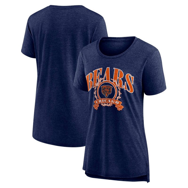 slide 3 of 3, NFL Chicago Bears Women's Heather Short Sleeve Tri-Blend T-Shirt - XXL, 1 ct