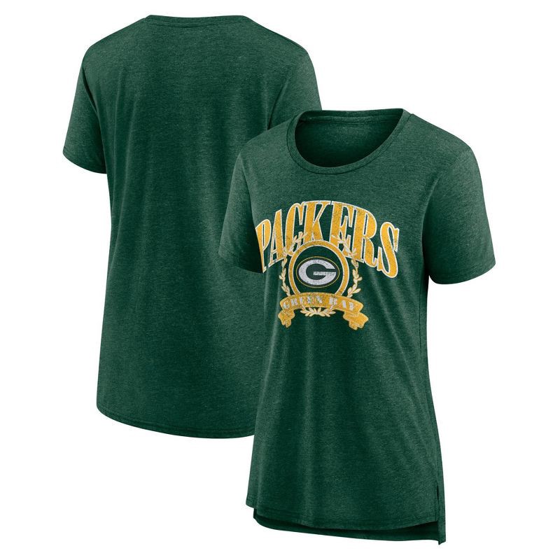 slide 3 of 3, NFL Green Bay Packers Women's Heather Short Sleeve Tri-Blend T-Shirt - XXL, 1 ct