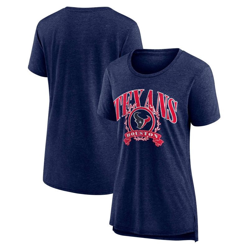 slide 3 of 3, NFL Houston Texans Women's Heather Short Sleeve Tri-Blend T-Shirt - XXL, 1 ct
