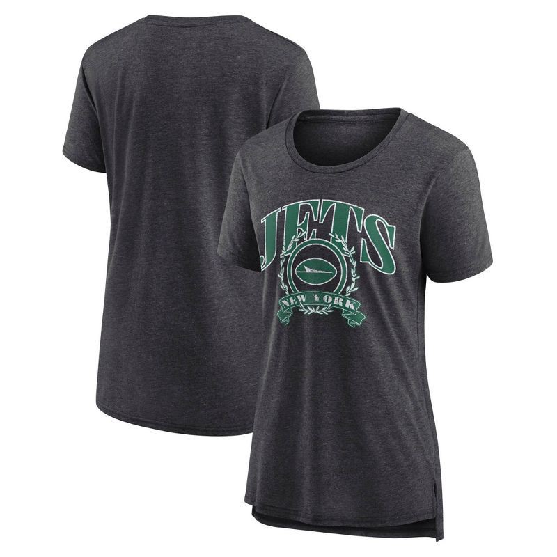 slide 3 of 3, NFL New York Jets Women's Heather Short Sleeve Tri-Blend T-Shirt - XXL, 1 ct