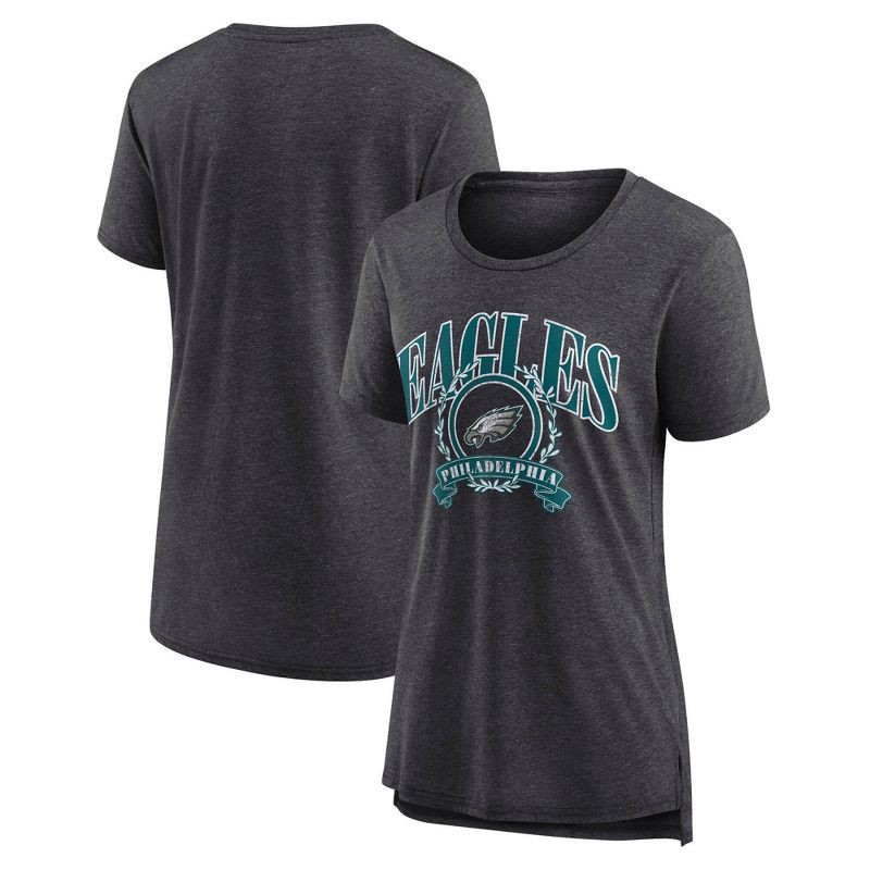 slide 3 of 3, NFL Philadelphia Eagles Women's Heather Short Sleeve Tri-Blend T-Shirt - XXL, 1 ct