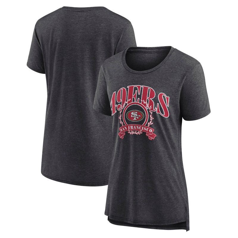 slide 3 of 3, NFL San Francisco 49ers Women's Heather Short Sleeve Tri-Blend T-Shirt - XXL, 1 ct