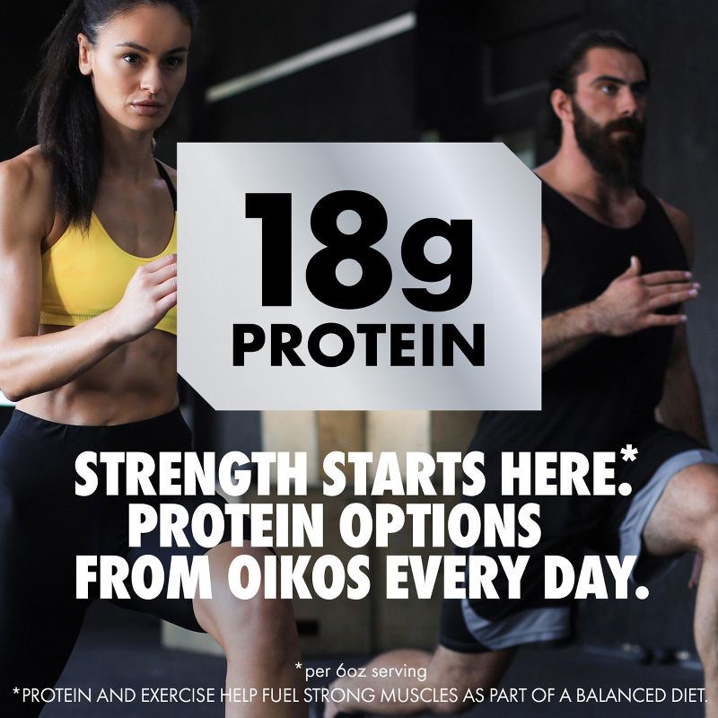 slide 5 of 13, OIKOS Plain Greek Yogurt - 18g protein 32oz, 18 gram, 32 oz