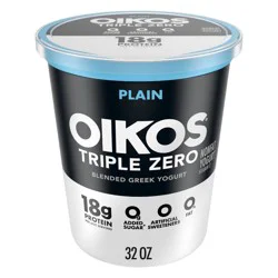 OIKOS Plain Greek Yogurt - 18g protein 32oz
