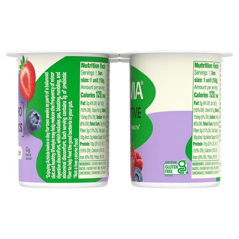 slide 11 of 13, ACTIVIA Mixed Berry Probiotic Yogurt Cups - 21.2oz/4ct, 21.2 oz, 4 ct