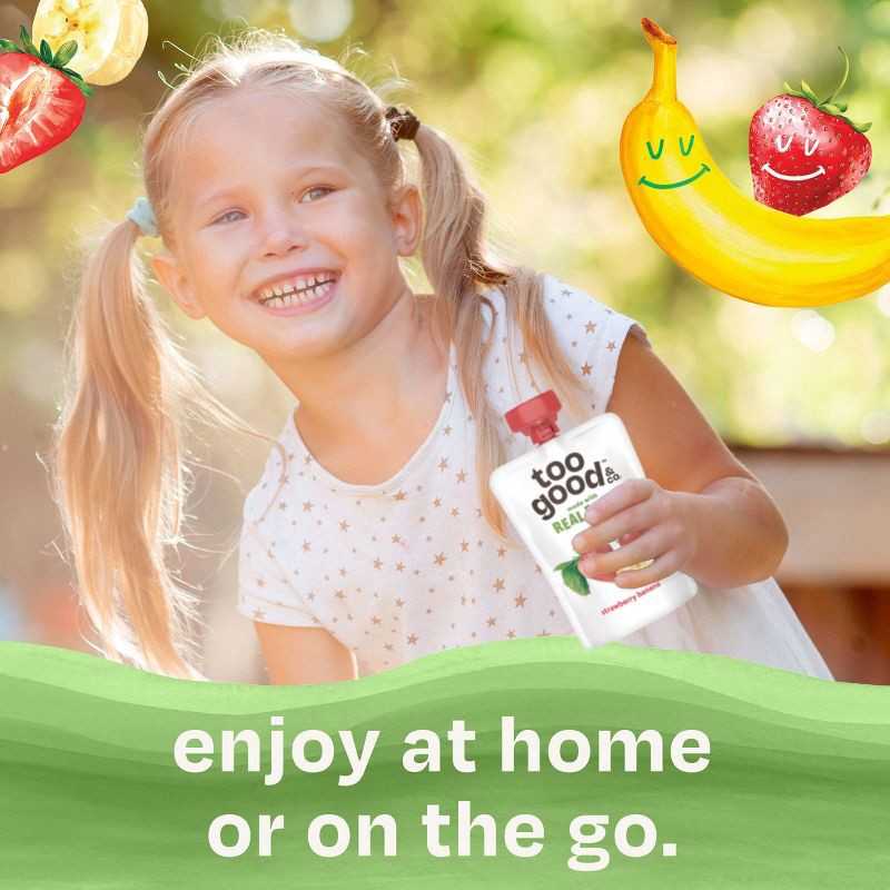 slide 5 of 10, Too Good & Co. Kids' Banana & Strawberry Traditional Yogurt Pouches - 14oz/4ct, 4 ct; 14 oz
