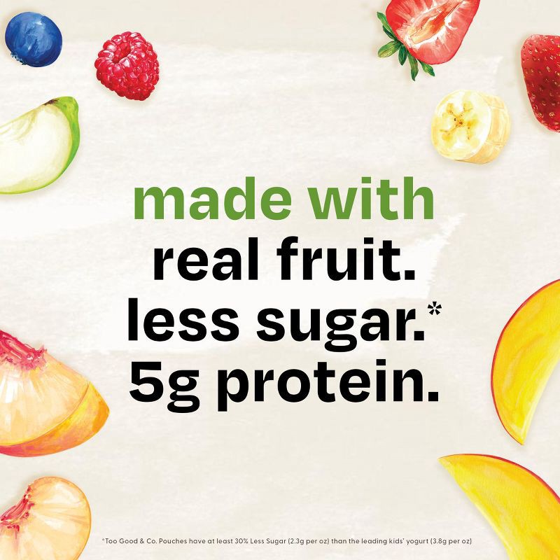 slide 2 of 12, Too Good & Co. Kids' Pear Berry Traditional Yogurt Pouches - 14oz/4ct, 4 ct; 14 oz