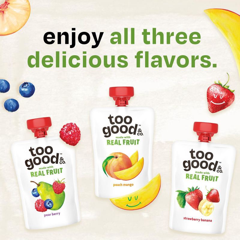 slide 7 of 12, Too Good & Co. Kids' Pear Berry Traditional Yogurt Pouches - 14oz/4ct, 4 ct; 14 oz