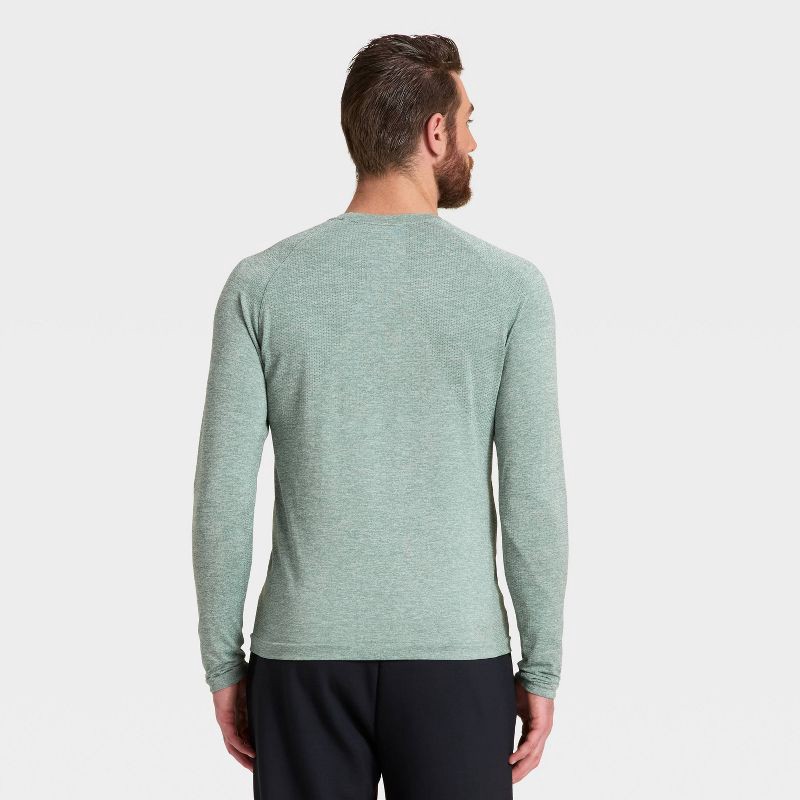 slide 2 of 3, Men's Long Sleeve Seamless T-Shirt - All In Motion™ Sage Green XL, 1 ct
