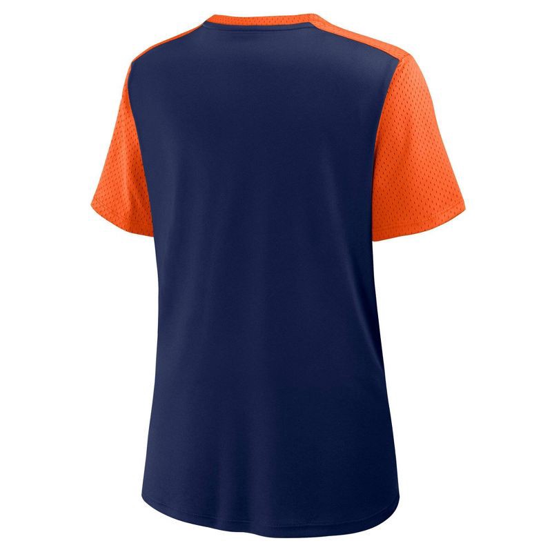 slide 2 of 3, NFL Denver Broncos Women's Short Sleeve Lace Up V-Neck Top - M, 1 ct
