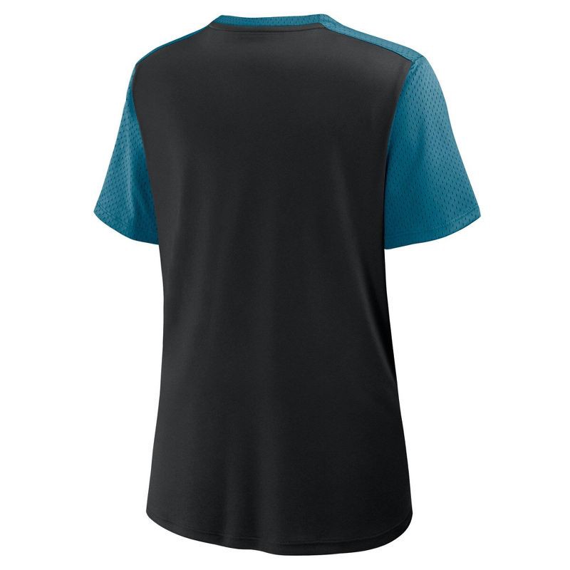 slide 2 of 3, NFL Jacksonville Jaguars Women's Short Sleeve Lace Up V-Neck Top - M, 1 ct