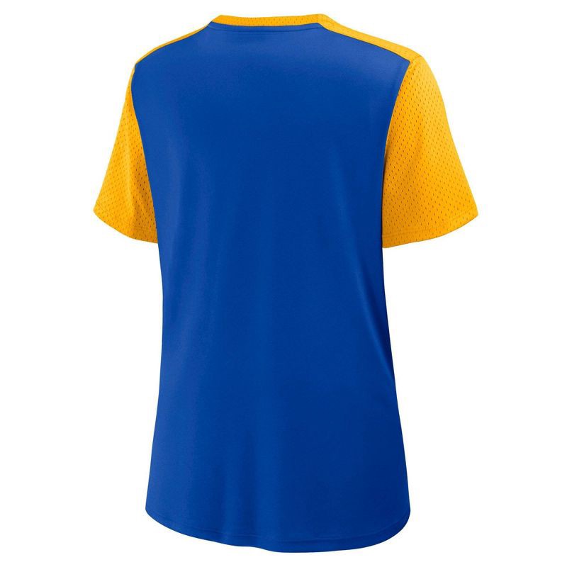 slide 2 of 3, NFL Los Angeles Rams Women's Short Sleeve Lace Up V-Neck Top - M, 1 ct