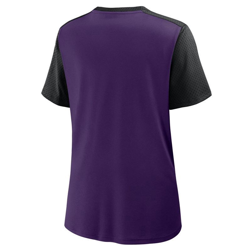 slide 3 of 3, NFL Baltimore Ravens Women's Short Sleeve Lace Up V-Neck Top - XL, 1 ct