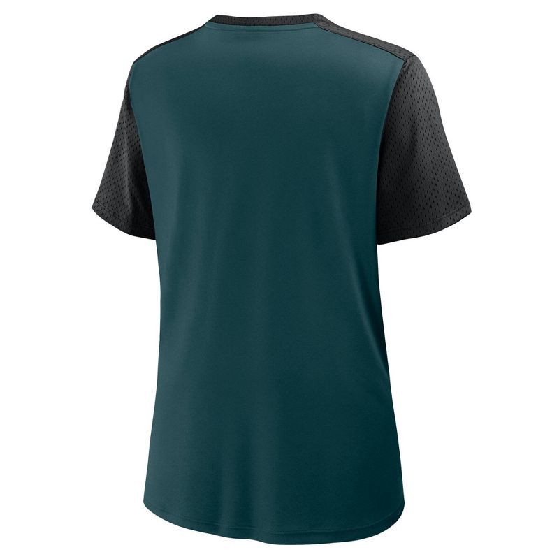 slide 2 of 3, NFL Philadelphia Eagles Women's Short Sleeve Lace Up V-Neck Top - XL, 1 ct