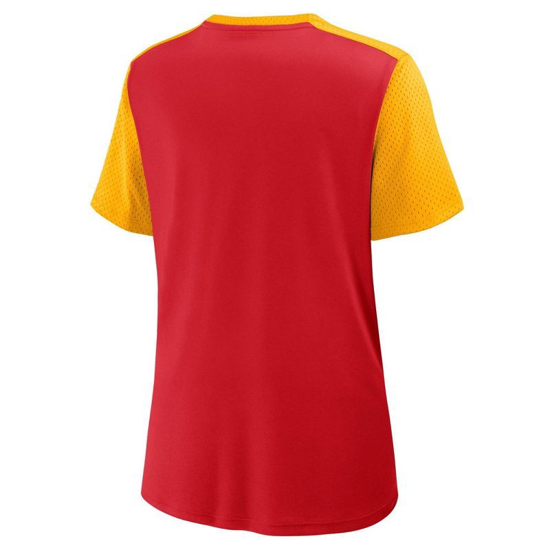 slide 2 of 3, NFL Kansas City Chiefs Women's Short Sleeve Lace Up V-Neck Top - XXL, 1 ct