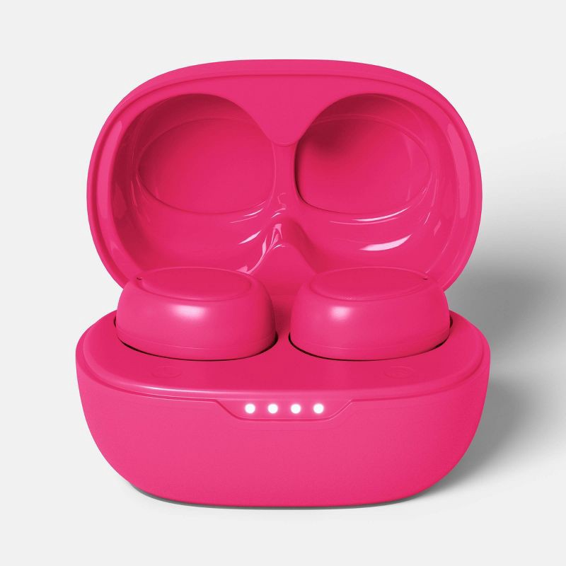 slide 2 of 3, True Wireless Bluetooth Sweat Resistant Earbuds - heyday™ Hot Pink: USB-C, 20h Battery, 1 ct