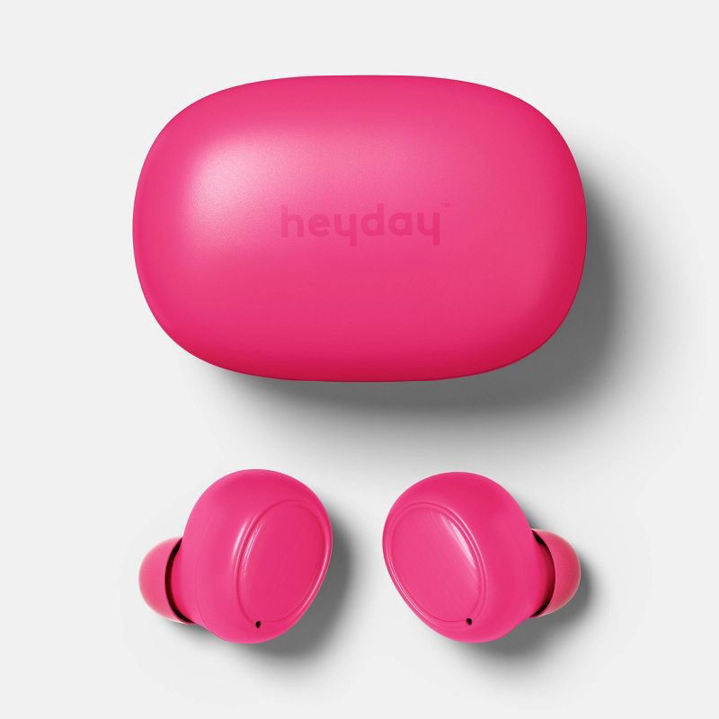 slide 1 of 3, True Wireless Bluetooth Sweat Resistant Earbuds - heyday™ Hot Pink: USB-C, 20h Battery, 1 ct