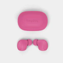 True Wireless Bluetooth Sweat Resistant Earbuds - heyday™ Hot Pink: USB-C, 20h Battery
