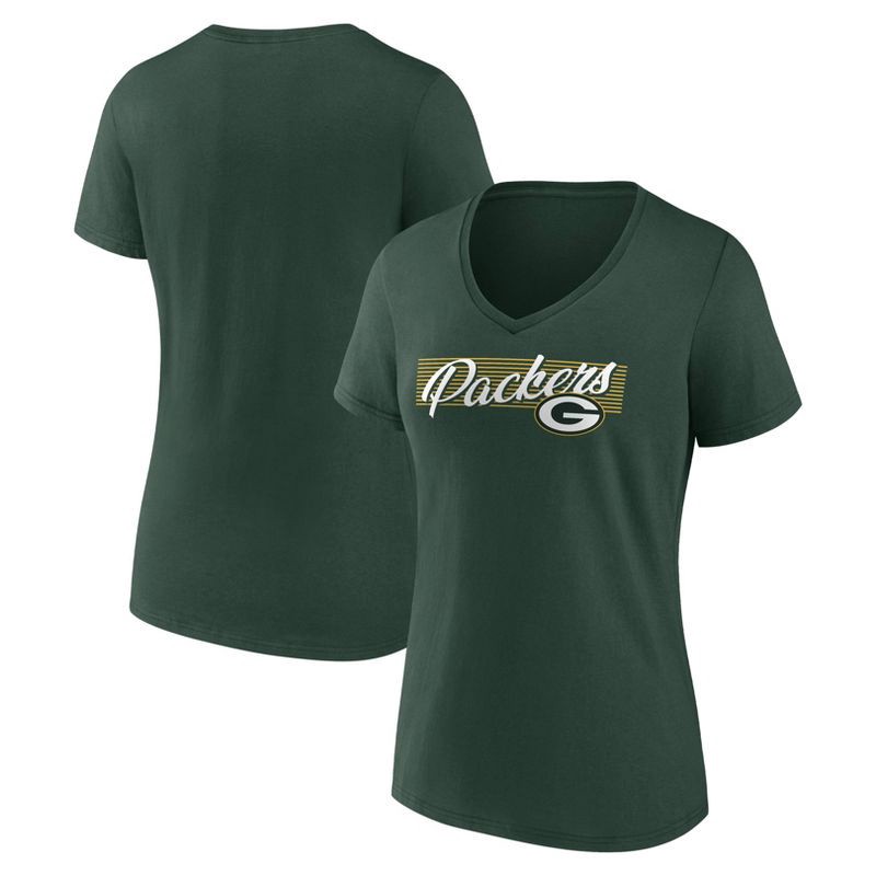 slide 3 of 3, NFL Green Bay Packers Women's Short Sleeve V-Neck T-Shirt - S, 1 ct