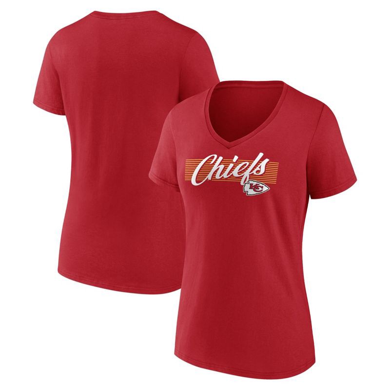 slide 3 of 3, NFL Kansas City Chiefs Women's Short Sleeve V-Neck T-Shirt - M, 1 ct