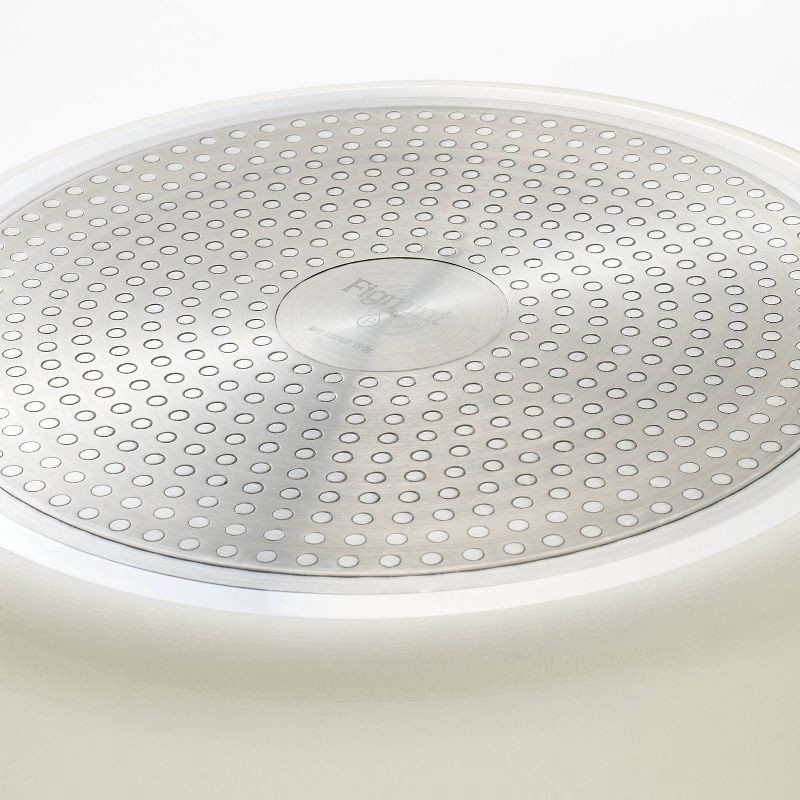 slide 5 of 8, 6qt Nonstick Ceramic Coated Aluminum Stock Pot with Champagne Handle Cream - Figmint™, 6 qt